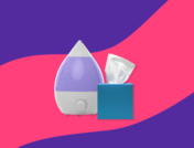 how to get rid of congestion — a humidifier and box of tissues